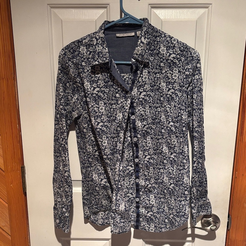 Nexx Navy and White Floral Button Down Shirt